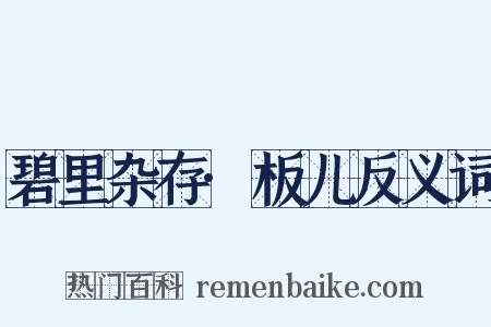 碧里杂存·板儿反义词是什么意思的图片